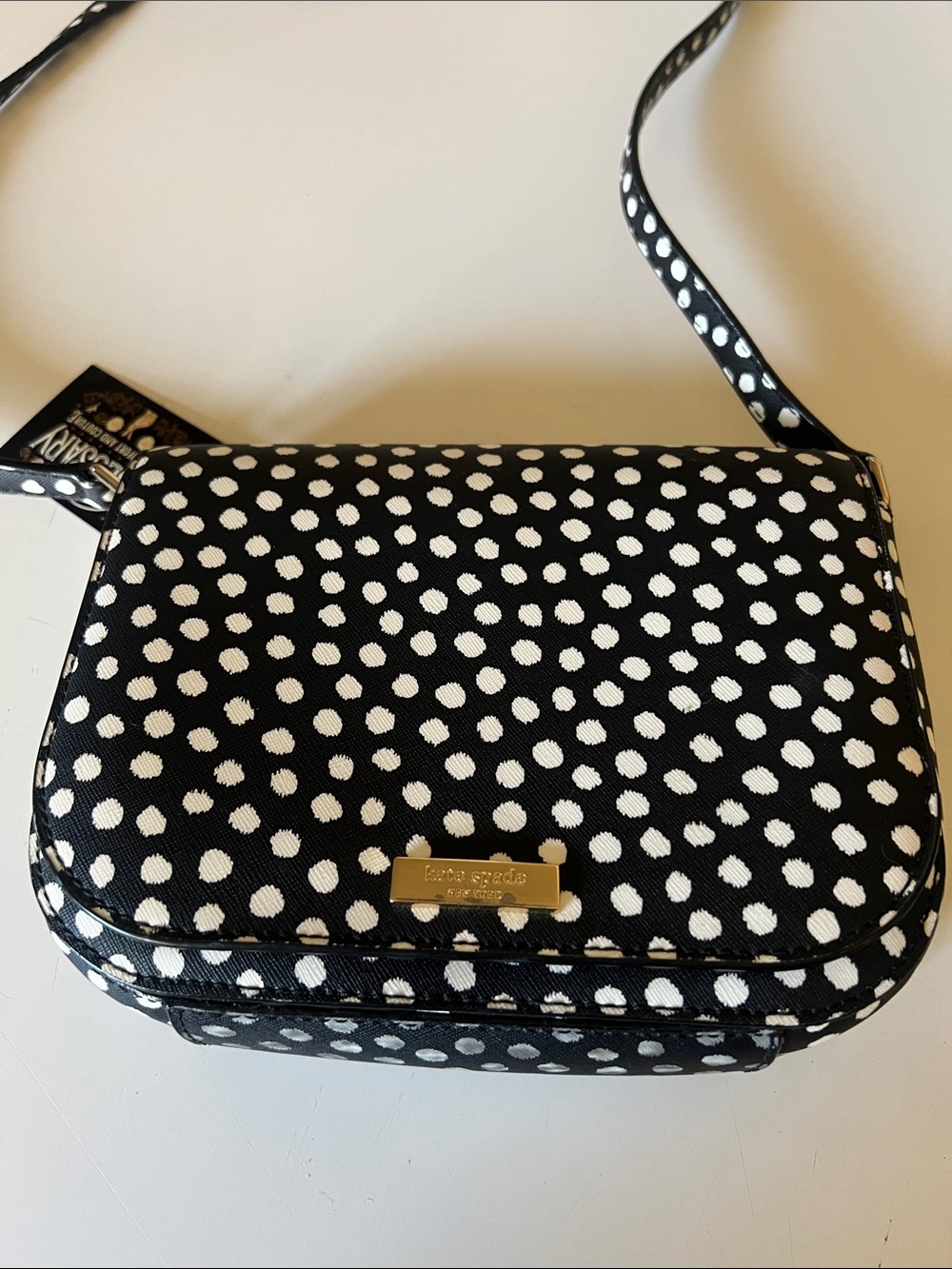 kate spade Black & White Polka Dot Crossbody Bag
